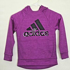 NEW Adidas Event21 MLG Girls Size 5 Fuchsia Pullover Fleece Sweatshirt Heart